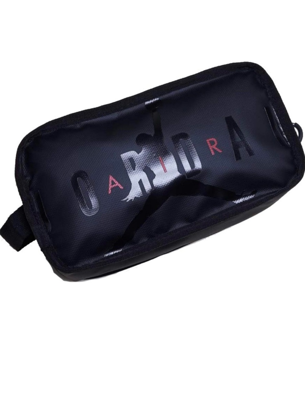 Jordan Black Toiletry Pouch with Red Logo Accent